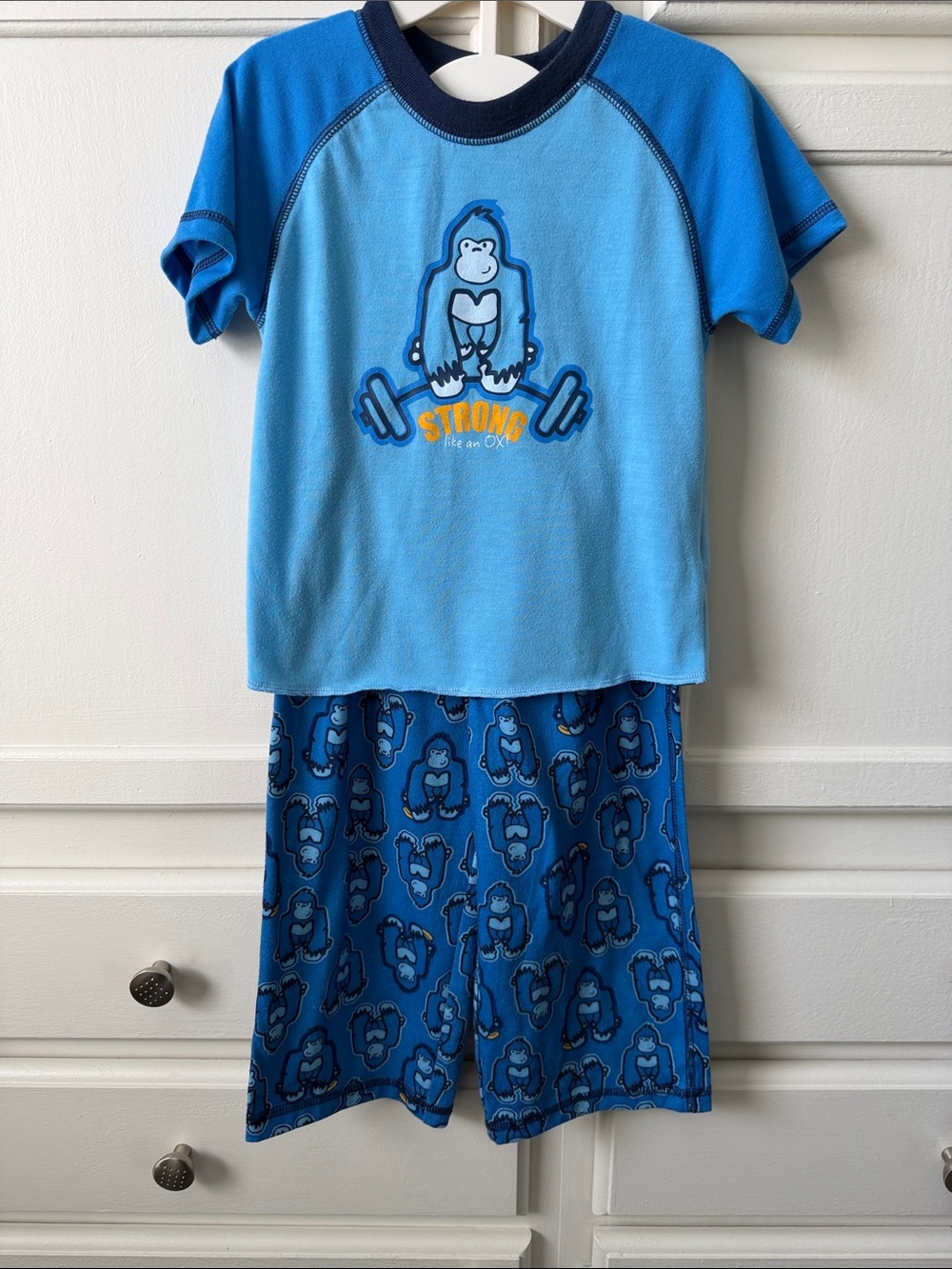Carter's Blue Gorilla Strength Short Sleeve Pajama Set